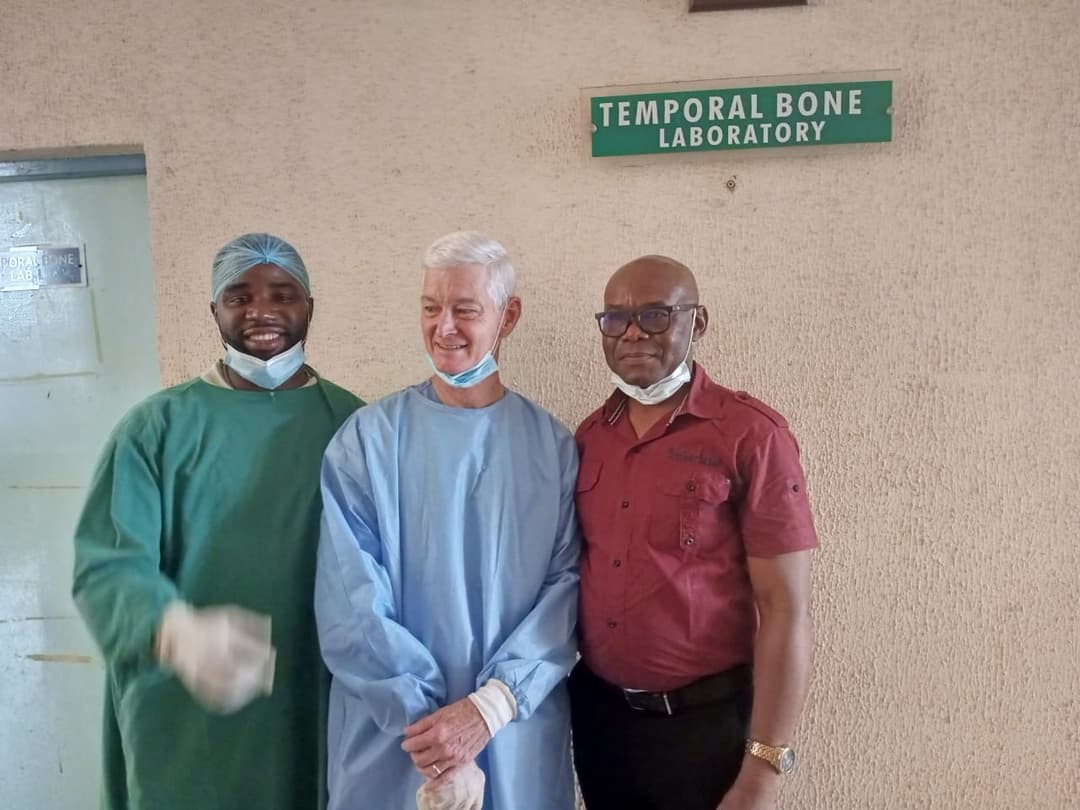 ENT specialist consulting a patient